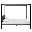 Modway Raina Powder Coated Sturdy Steel Queen Canopy Bed Frame in Brown/Gray