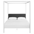 Modway Raina Powder Coated Sturdy Steel Queen Canopy Bed Frame in White/Gray
