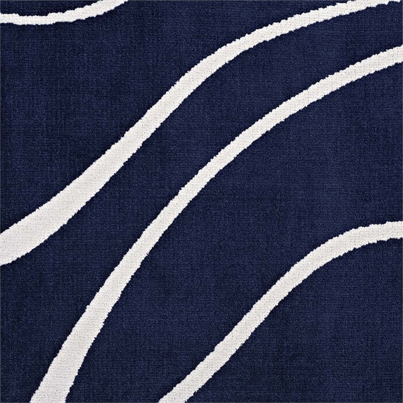 Modway Therese Abstract Swirl 5' x 8' Area Rug in Navy and Ivory