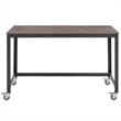 Modway Vivify Mobile Metal & Wood Writing Desk in Gray and Walnut