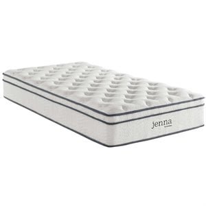 Modway Jenna 10&quot Modern Innerspring and Foam Twin Mattress in White