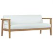 Modway Bayport 4-Piece Wood Patio Sofa Set in Natural and White