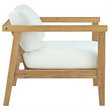 Modway Bayport 4-Piece Wood Patio Sofa Set in Natural and White