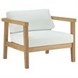 Modway Bayport 5-Piece Wood Patio Conversation Set in Natural and White