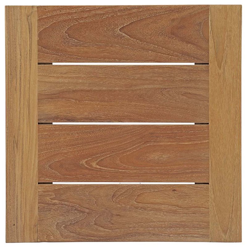 Modway Bayport 5-Piece Wood Patio Conversation Set in Natural and White