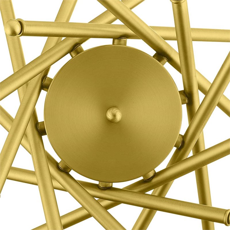 Modway Cherish 10-Light Modern Metal Chandelier in Brass Finish