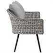Modway Endeavor Aluminum & Fabric Outdoor Patio Loveseat in Gray