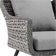 Modway Endeavor Aluminum & Fabric Outdoor Patio Loveseat in Gray
