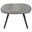Modway Endeavor Rattan & Glass Top Patio Coffee Table in Gray and Black