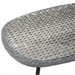 Modway Endeavor Rattan & Glass Top Patio Coffee Table in Gray and Black