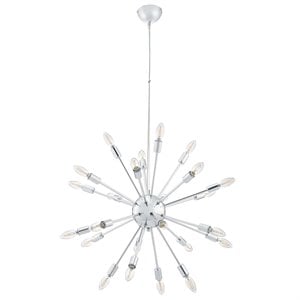 Modway Gamut 20-Light Modern Metal Chandelier in Chrome Finish