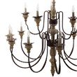 Modway Nobility 15-Light Solid Wood Candelabra Chandelier in Rust/Brown
