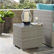 Modway Repose Glass Top Patio End Table in Light Gray
