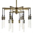 Modway Resolve 12-Light Modern Metal Chandelier in Antique Brass