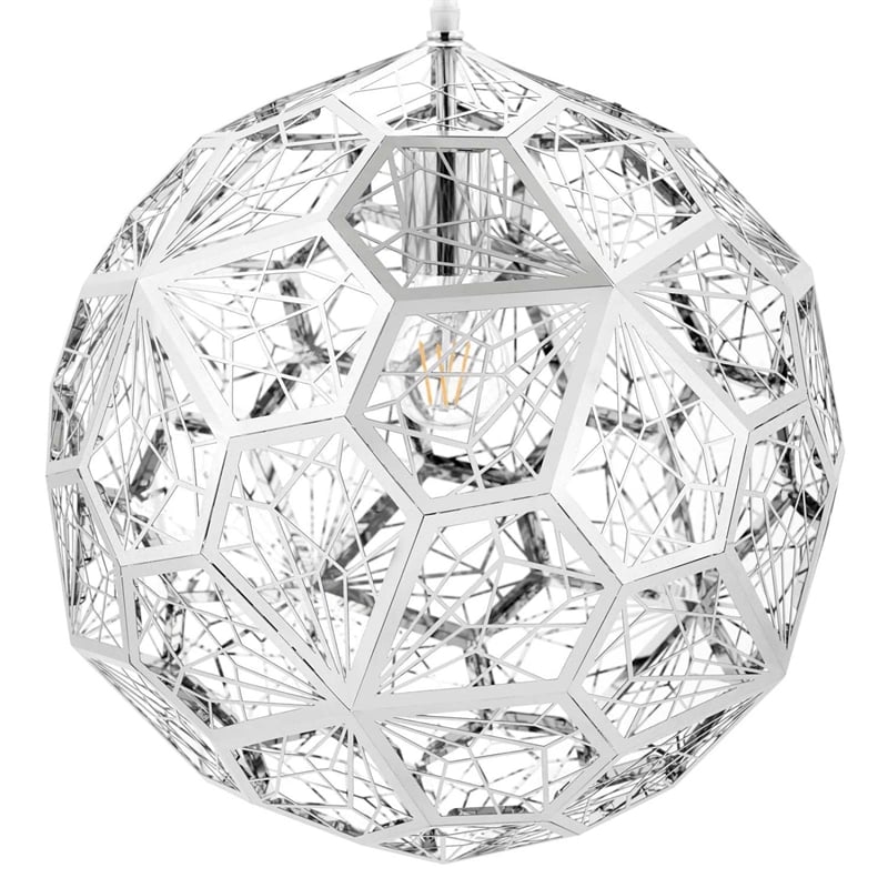 Modway Shine Modern Stainless Steel Pendant Lamp in Chrome Finish