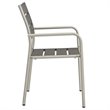Modway Shore 7-Piece Outdoor Patio Wood and Aluminum Dining Set in Silver/Gray
