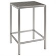 Modway Shore 3-Piece Wood & Aluminum Patio Pub Set in Silver and Gray