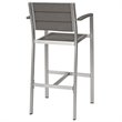 Modway Shore 3-Piece Wood & Aluminum Patio Pub Set in Silver and Gray