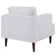Modway Agile Polyester Fabric Accent Armchair in White and Walnut