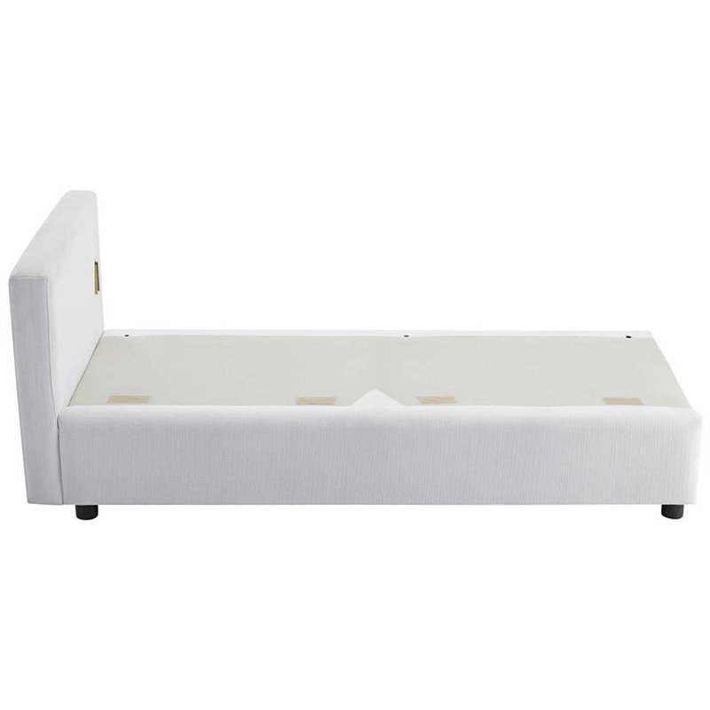 Modway Activate Modern Wood & Fabric Upholstered Sofa in White