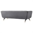 Modway Adept Performance Velvet Tufted Sofa in Gray and Black