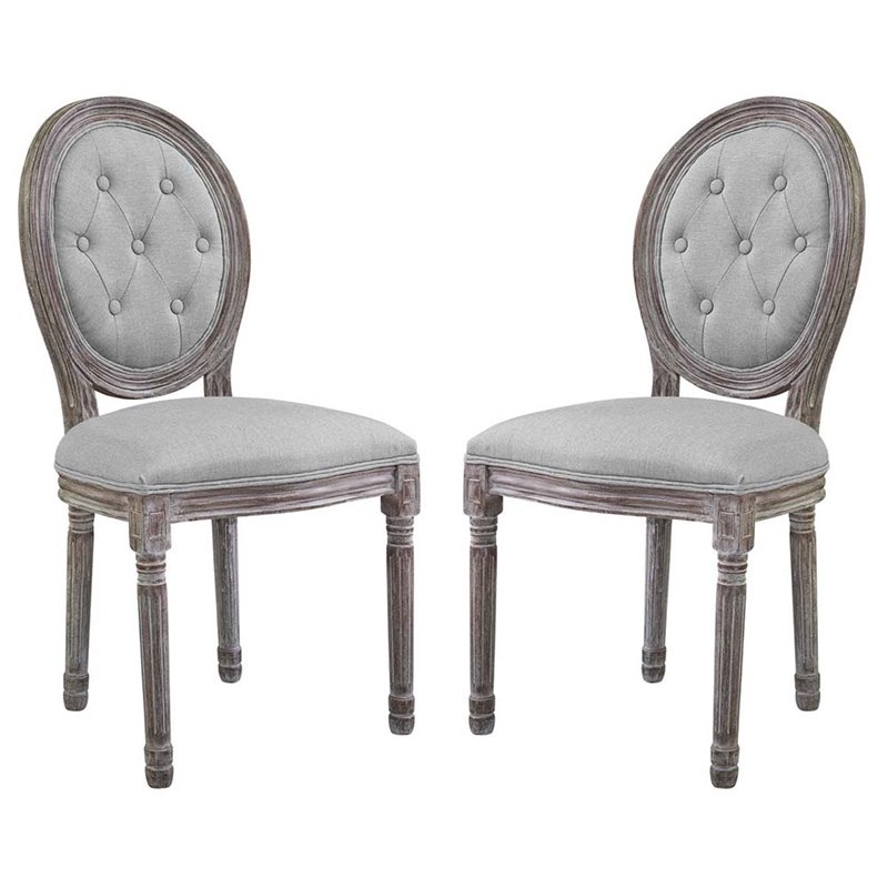 2 Piece Side Chair/Light Gray