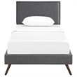 Modway Amaris Upholstered Twin Platform Bed Frame in Gray With Splayed Legs