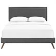 Modway Amaris Full Fabric Platform Bed with Round Splayed Legs in Gray