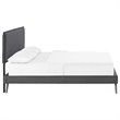 Modway Amaris Full Fabric Platform Bed with Round Splayed Legs in Gray