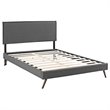 Modway Amaris Full Fabric Platform Bed with Round Splayed Legs in Gray