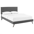 Modway Amaris Full Fabric Platform Bed with Round Splayed Legs in Gray