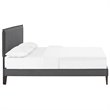 Modway Amaris Full Fabric Platform Bed with Squared Tapered Legs in Gray
