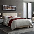Modway Amira Queen Modern Upholstered Polyester Fabric Bed in Beige