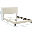 Modway Amira Queen Modern Upholstered Polyester Fabric Bed in Beige