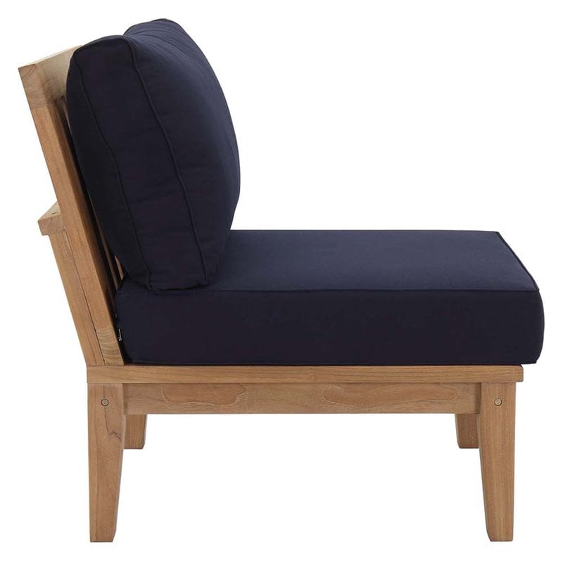 Modway Marina 2 Piece Patio Chair Set in Natural and Navy