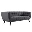 Modway Bestow 2-Piece Chic Luxe Modern Fabric Upholstered Sofa Set in Gray