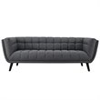 Modway Bestow 3-Piece Chic Luxe Modern Fabric Upholstered Sofa Set in Gray