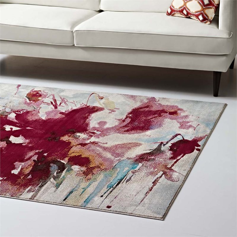 Modway Blume 4' x 6' Abstract Floral Area Rug