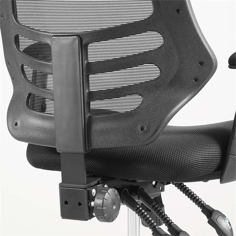 Modway Calibrate Adjustable Swivel Mesh Fabric Drafting Chair in Black