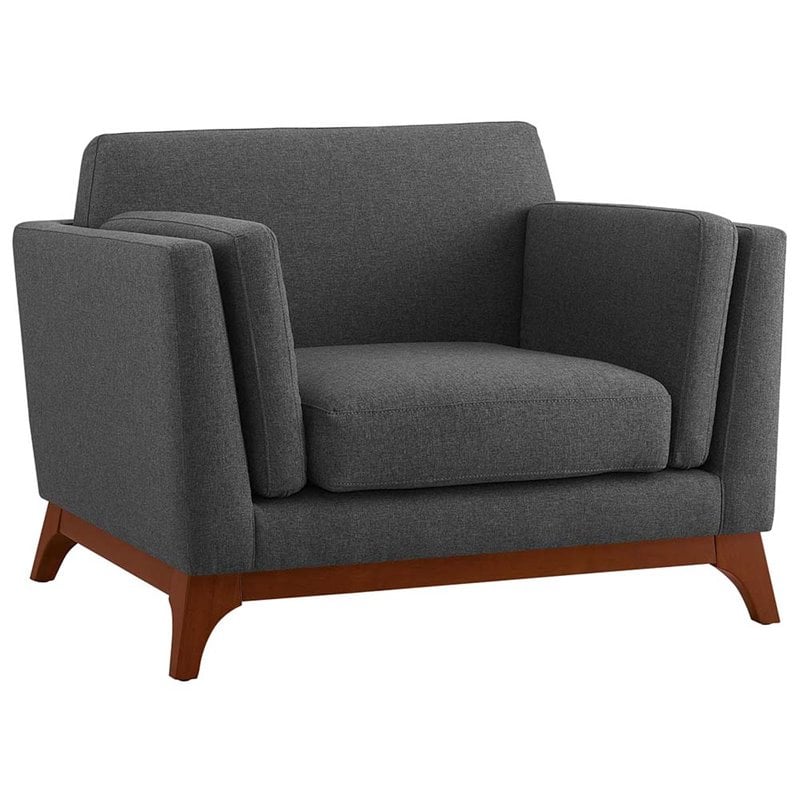 Modway Chance Modern Fabric Upholstered Accent Chair in Gray