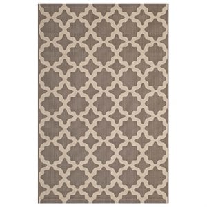 Modway Cerelia 5' x 8' Trellis Area Rug in Beige