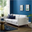 Modway Chance Modern Wood & Fabric Upholstered Sofa in White/Brown