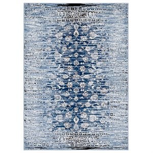 Modway Chiara 8' x 10' Floral Lattice Area Rug in Morroccan Blue
