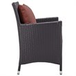 Modway Convene Aluminum and Rattan Patio Dining Armchair in Espresso/Curant