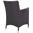 Modway Convene Aluminum and Rattan Patio Dining Armchair in Espresso/Curant