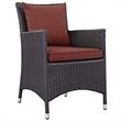 Modway Convene Aluminum and Rattan Patio Dining Armchair in Espresso/Curant