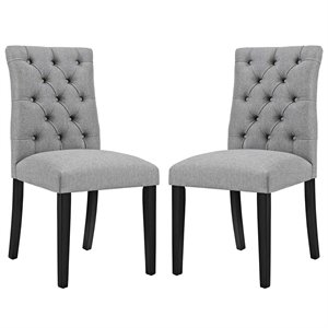 Modway Duchess 21.5&quot Modern Style Fabric Dining Chair in Light Gray (Set of 2)
