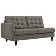Modway Empress 2-Piece Fabric Upholstered Right-Facing Sectional in Granite Gray