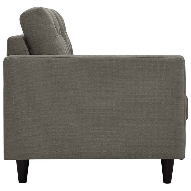 Modway Empress 2-Piece Fabric Upholstered Right-Facing Sectional in Granite Gray