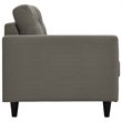 Modway Empress 2-Piece Fabric Upholstered Right-Facing Sectional in Granite Gray